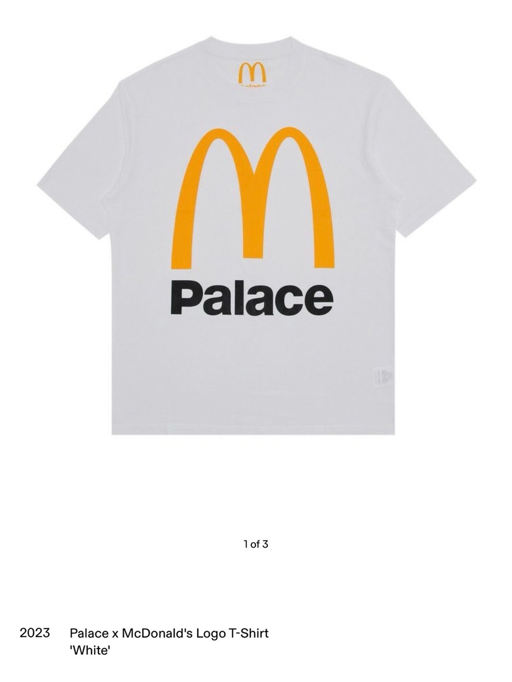 PALACE White T-Shirt with Yellow Arch and Black Logo